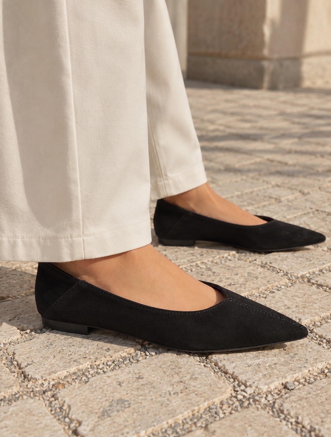 Pointed Suede Flats 2
