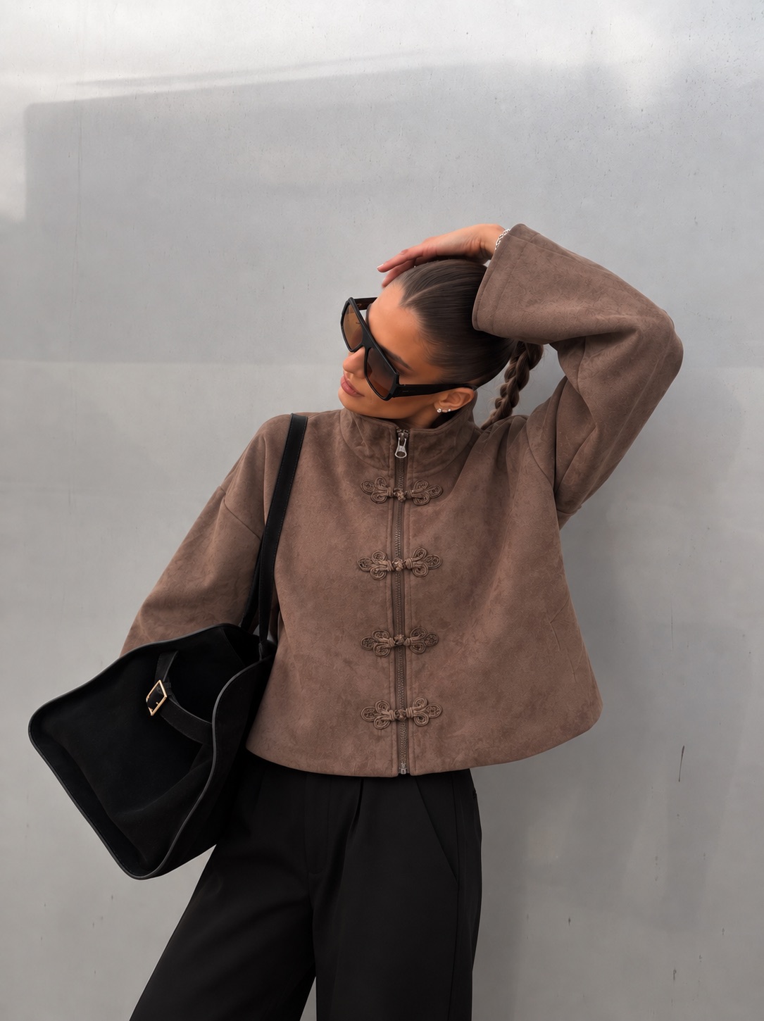 Suede-Effect Jacket