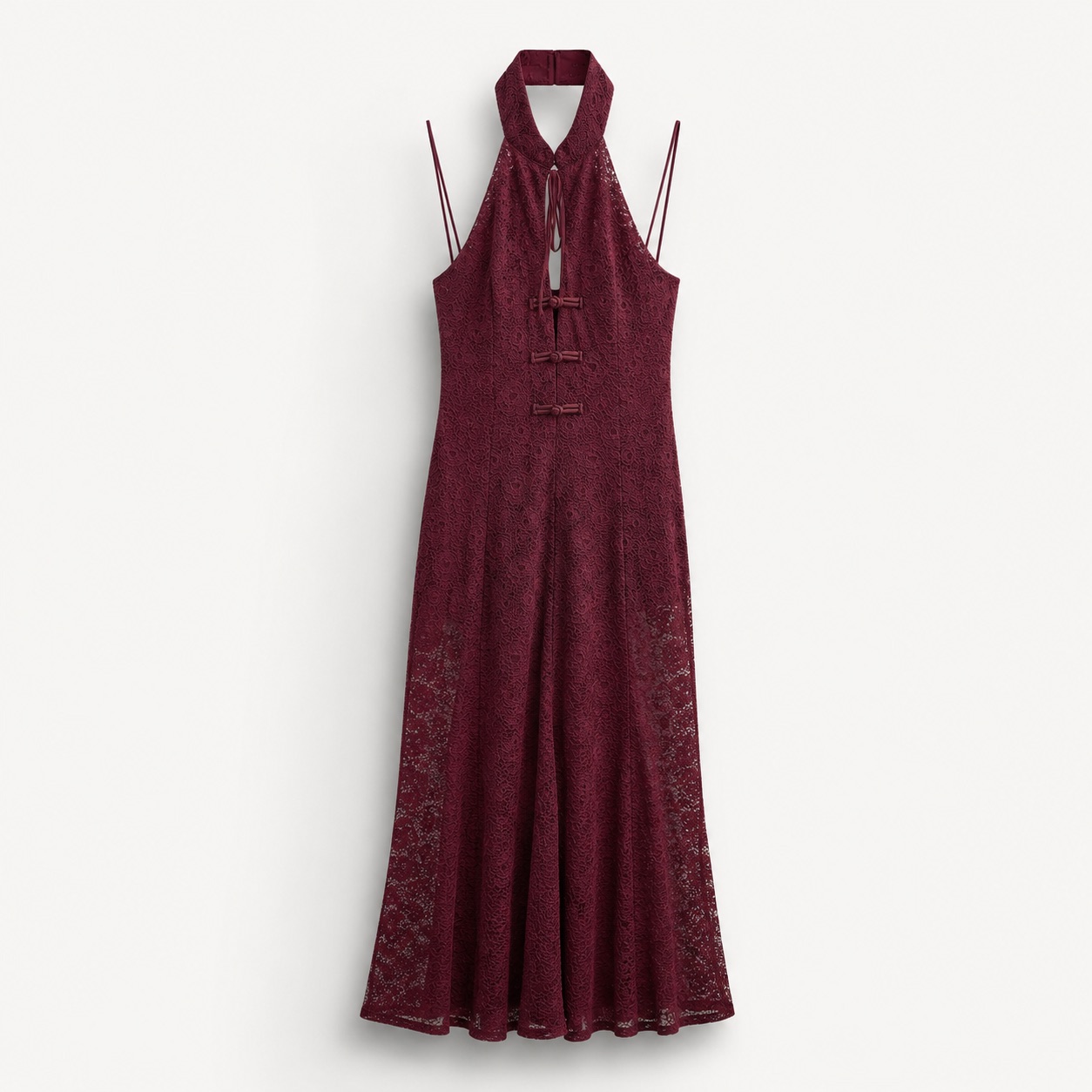 Lace Halter Maxi Dress 2
