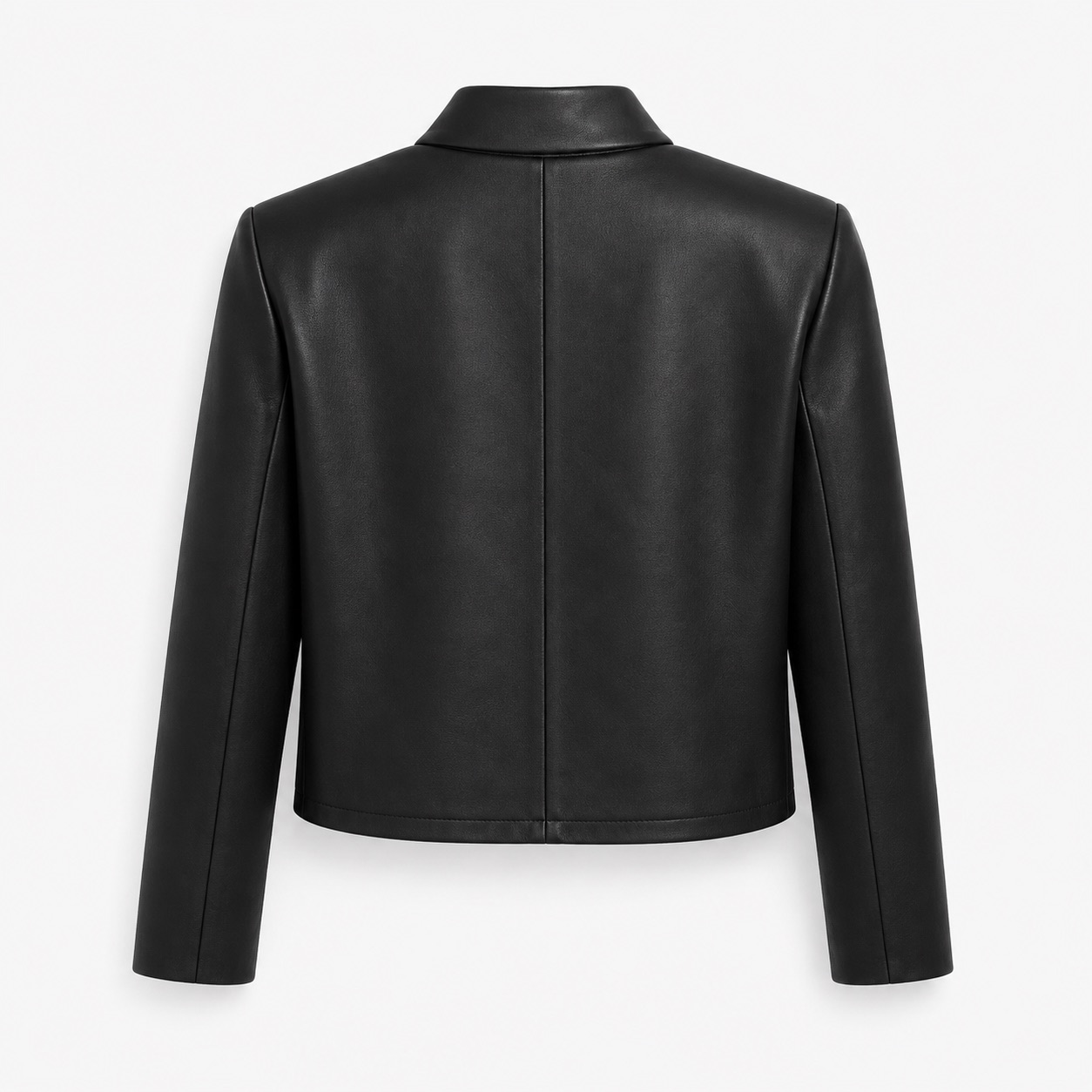 Leather-Effect Cropped Blazer 3