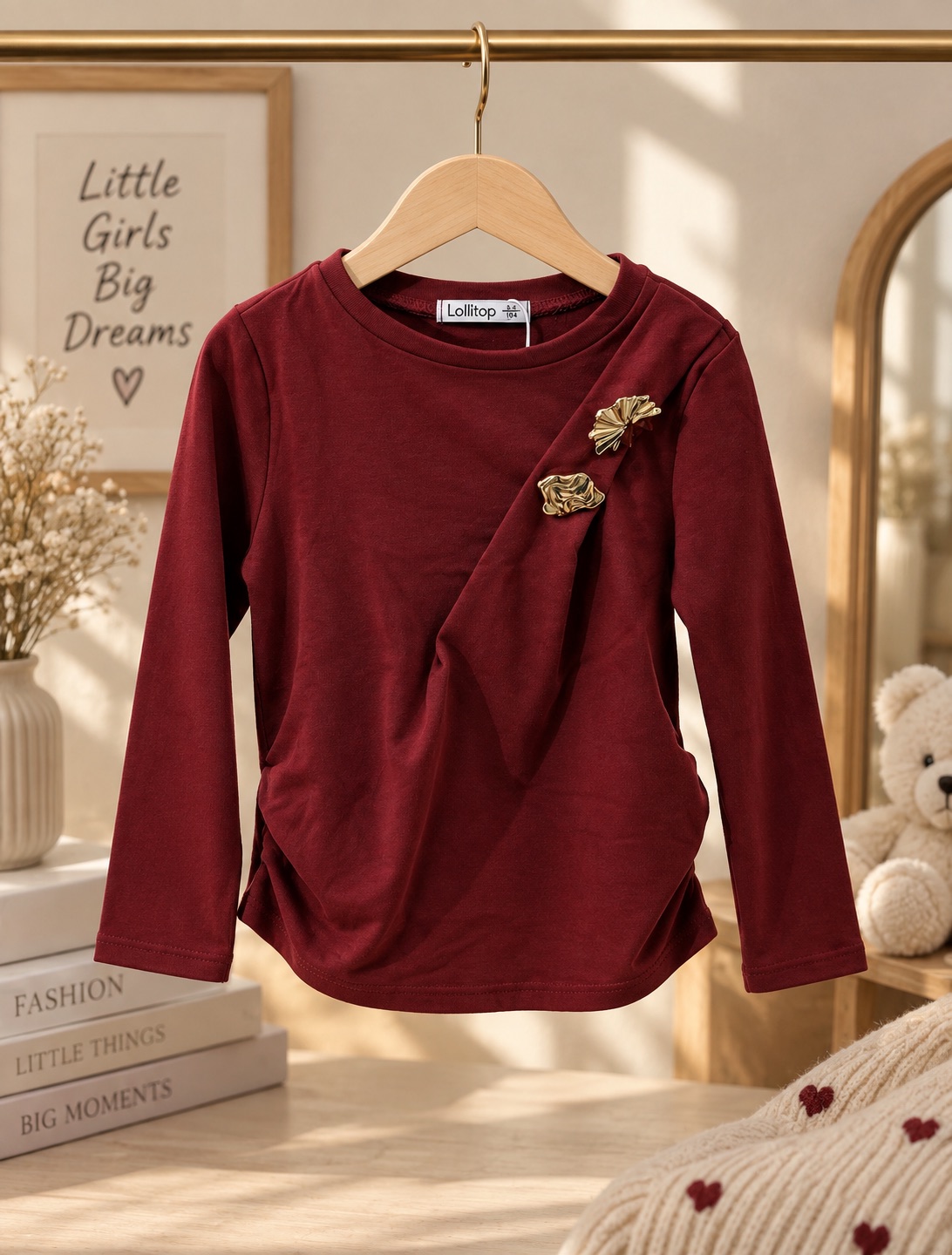 Girls draped detail top