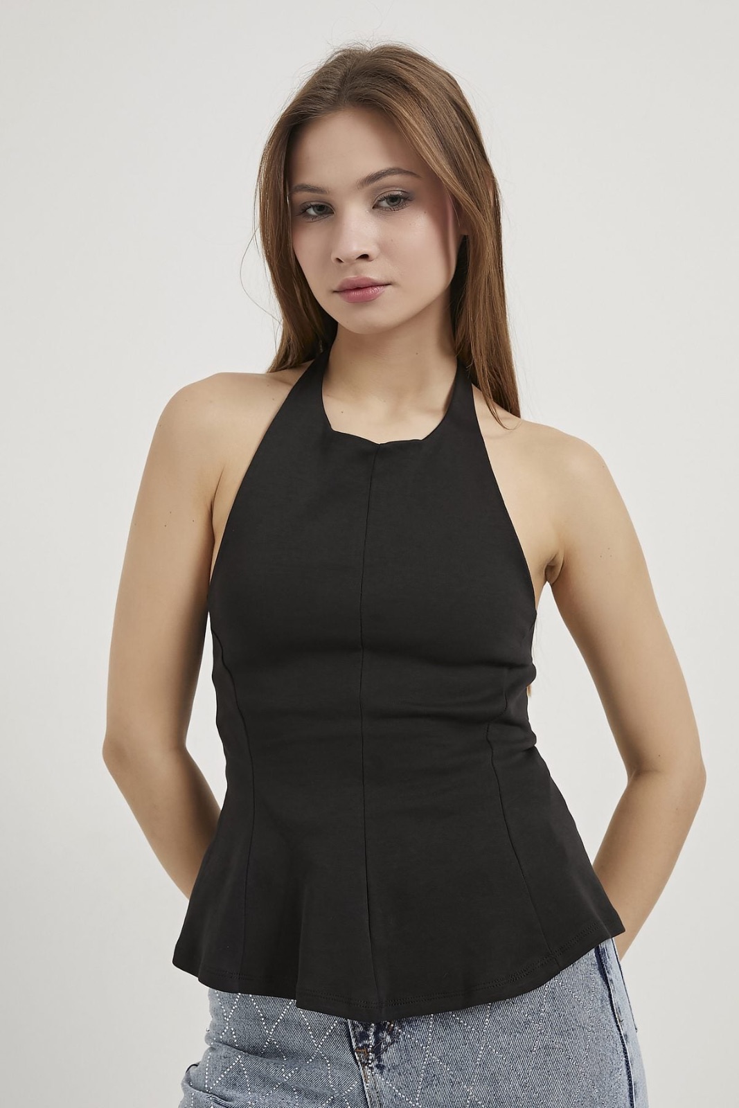 Halter Neck Peplum Top 6