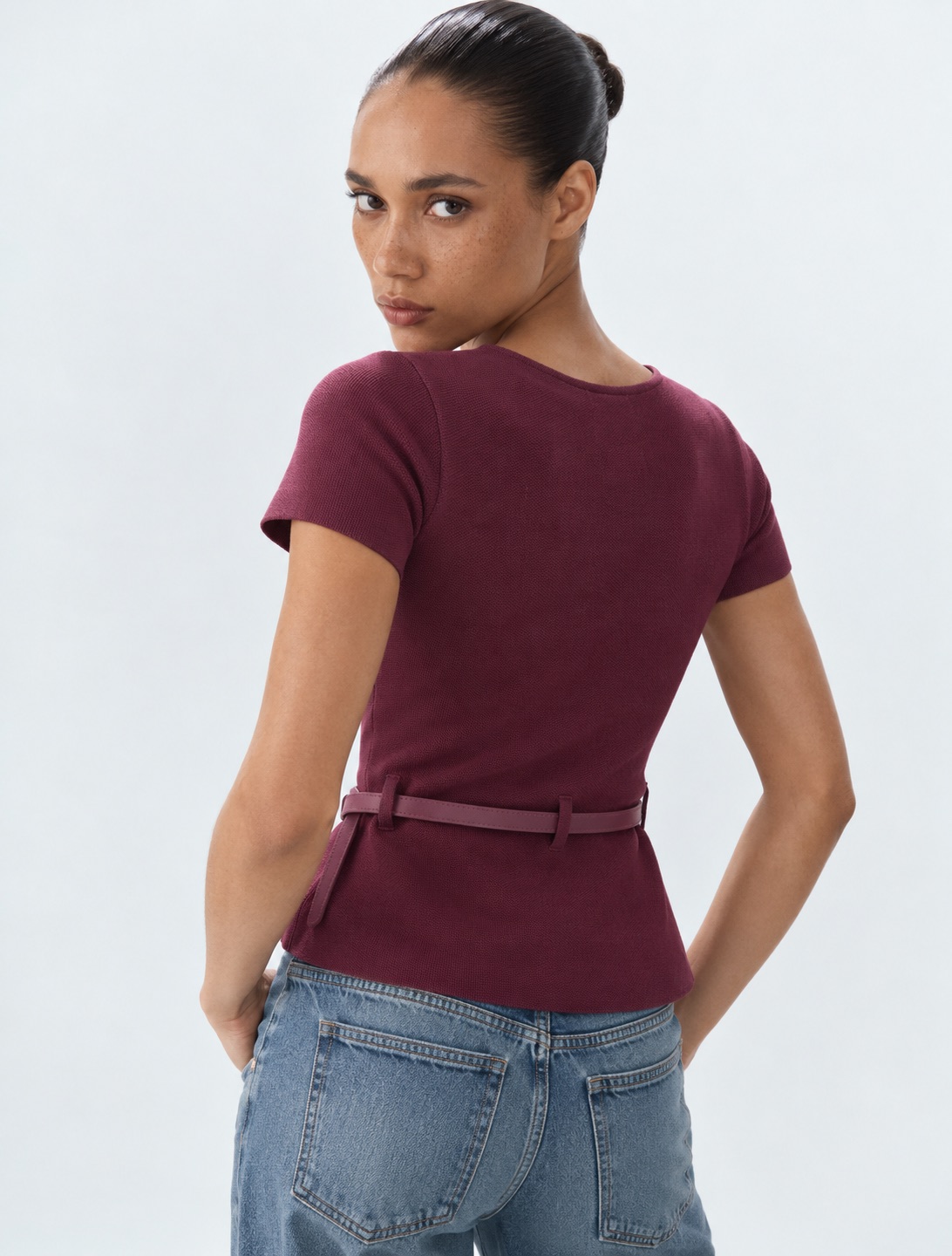 Belted Short-Sleeve Top 2