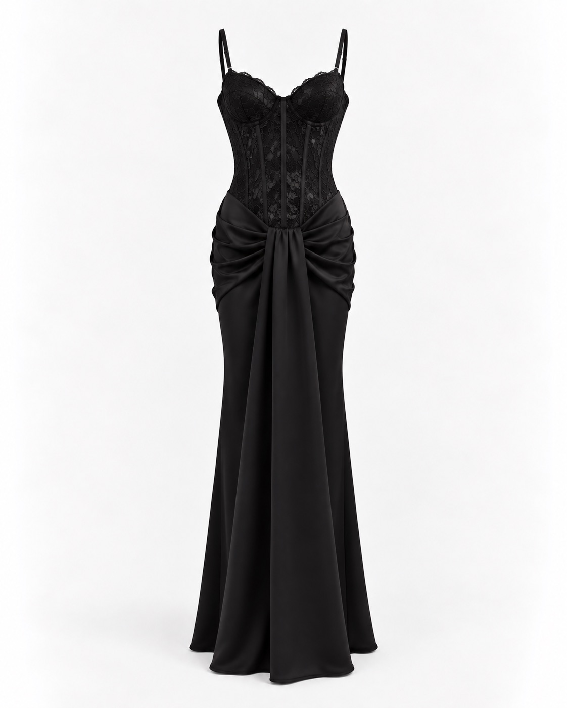 Lace Draped Maxi Dress 4