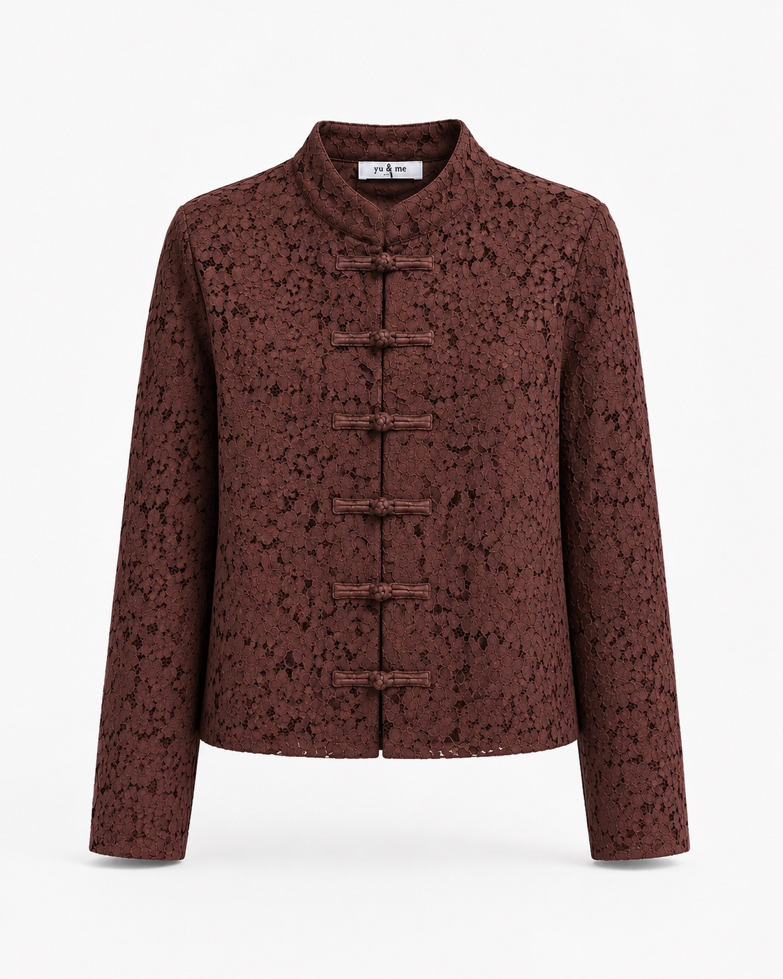 Lace Mandarin-Collar Shirt 2