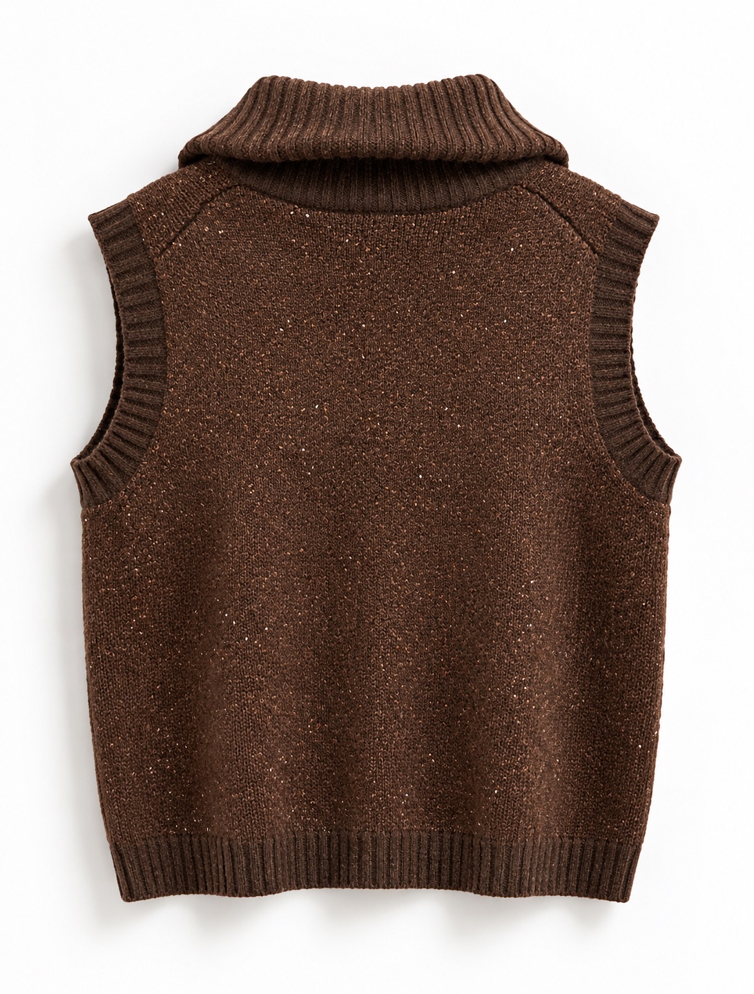Speckled Knit Half-Zip Vest 6