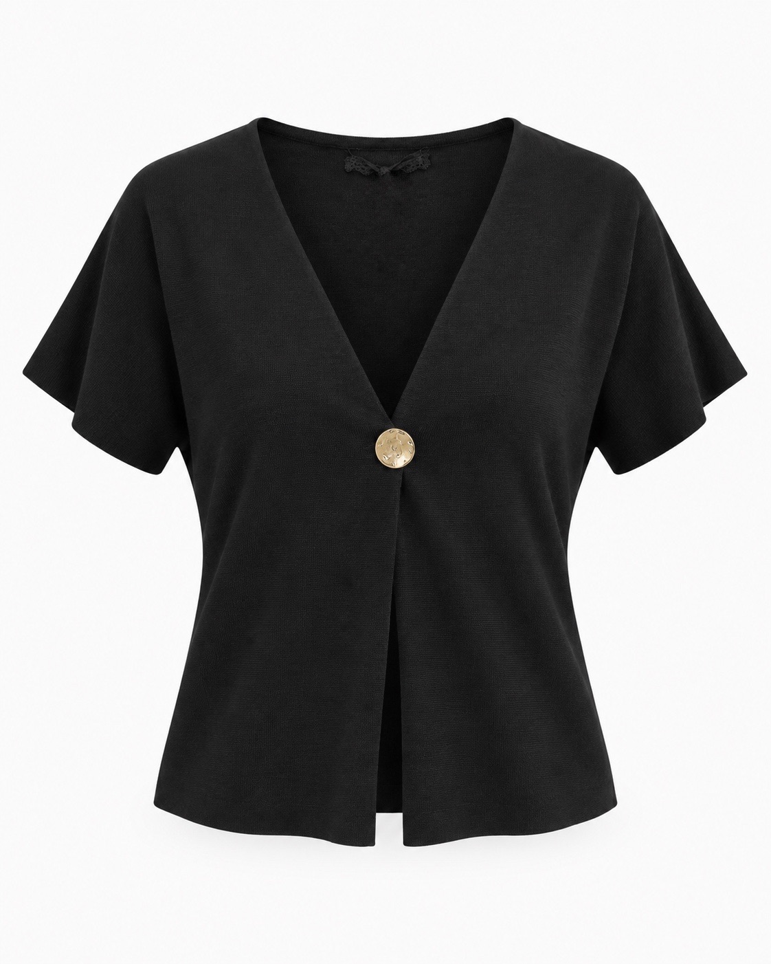 Short-Sleeve V-Neck Cardigan 2