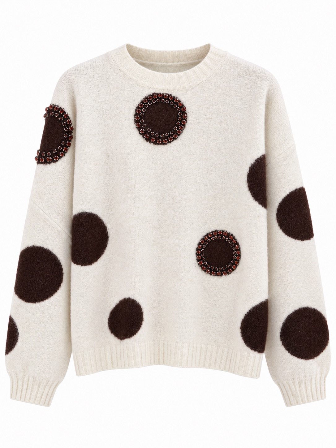 Embellished Polka Dot Knit Sweater 3