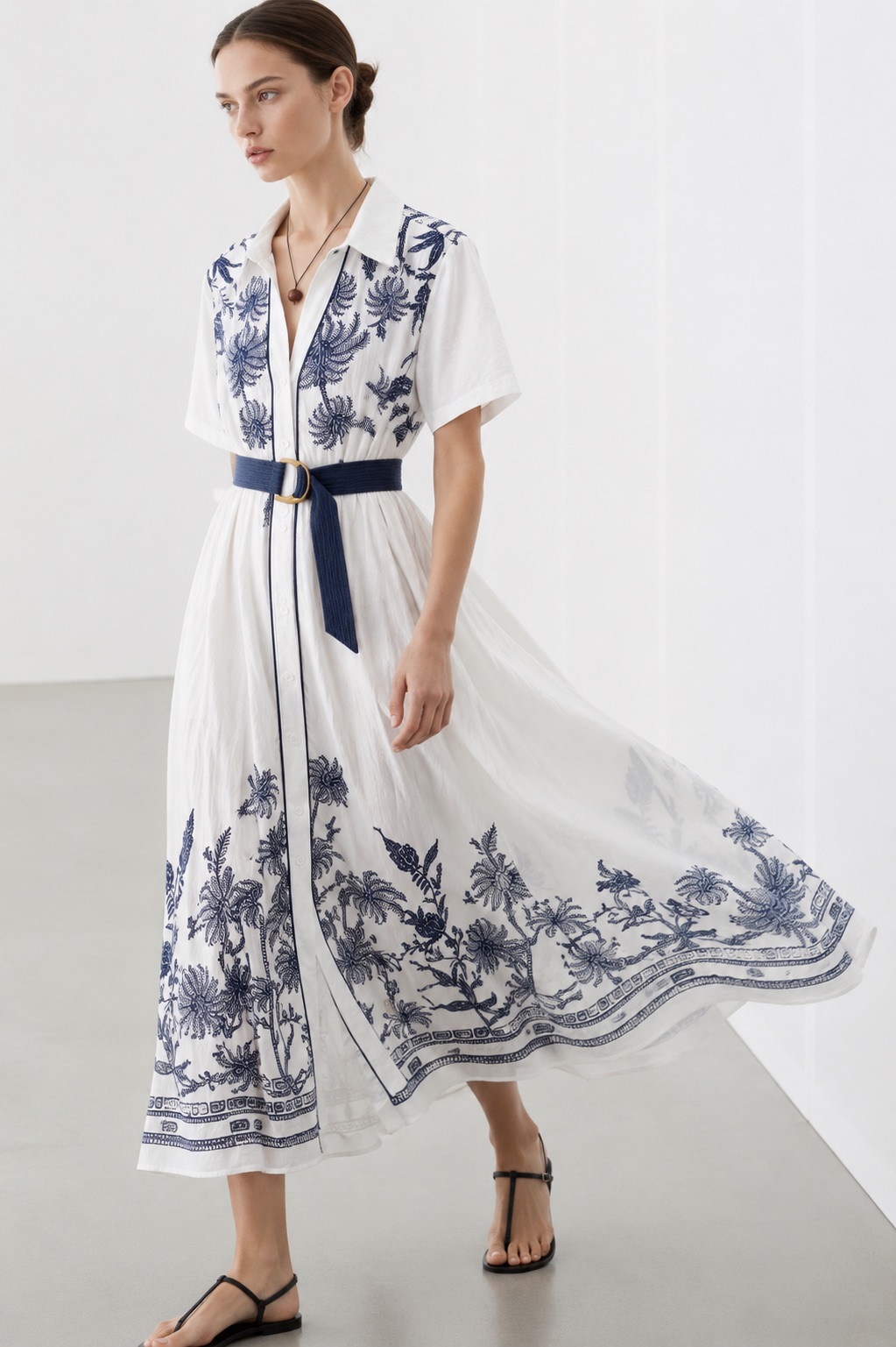 Floral Print Shirt Dress