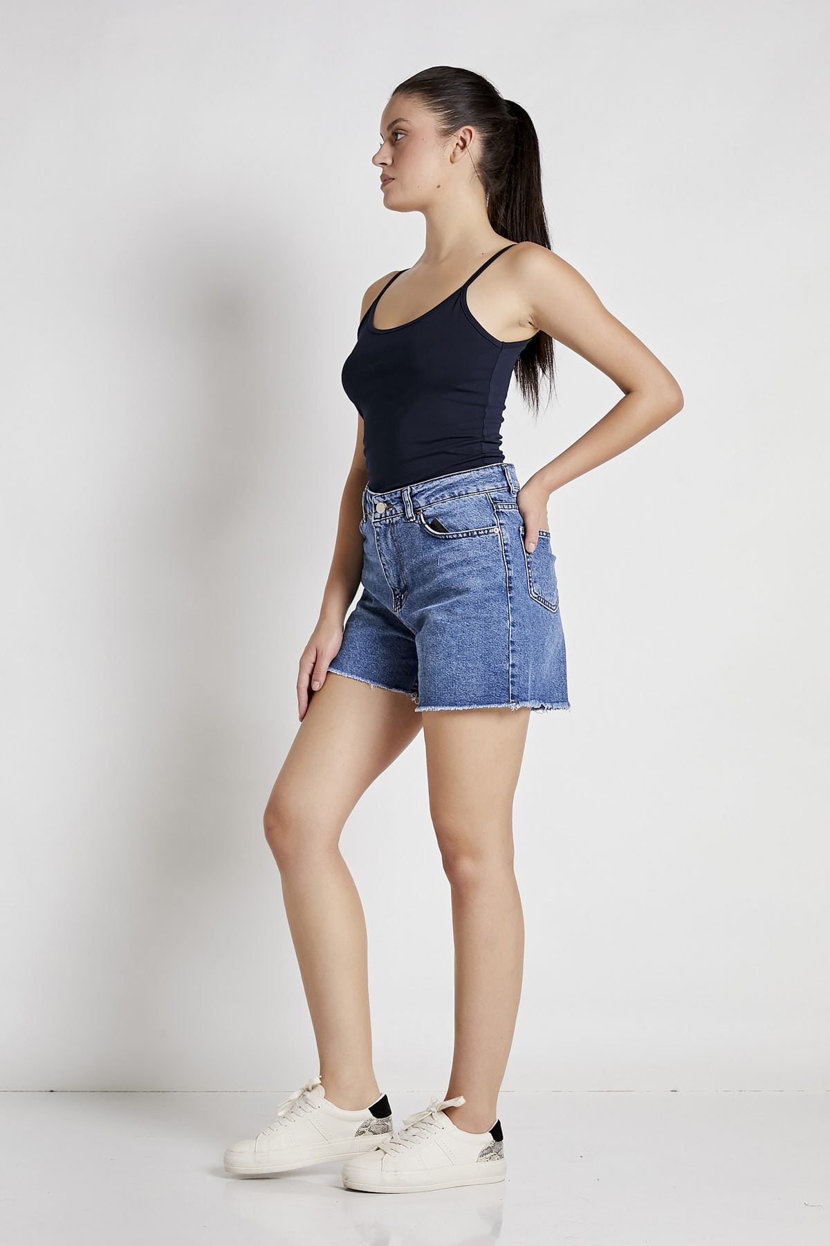 High Waisted Denim Shorts 2