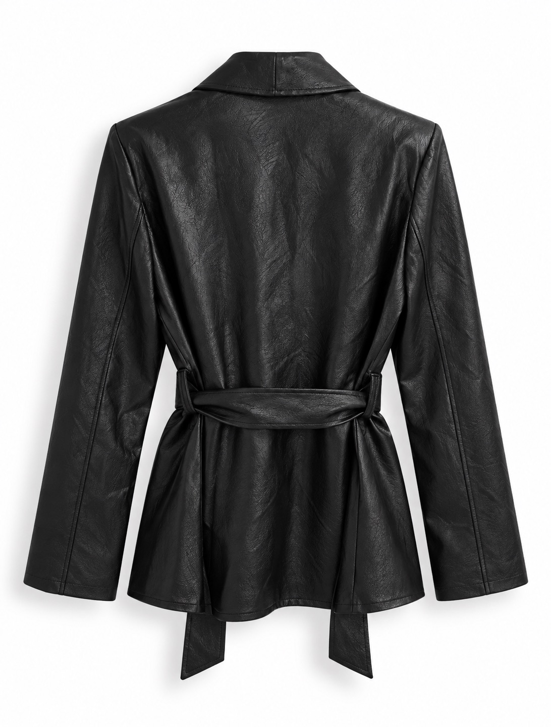 Belted Leather-Effect Blazer 6