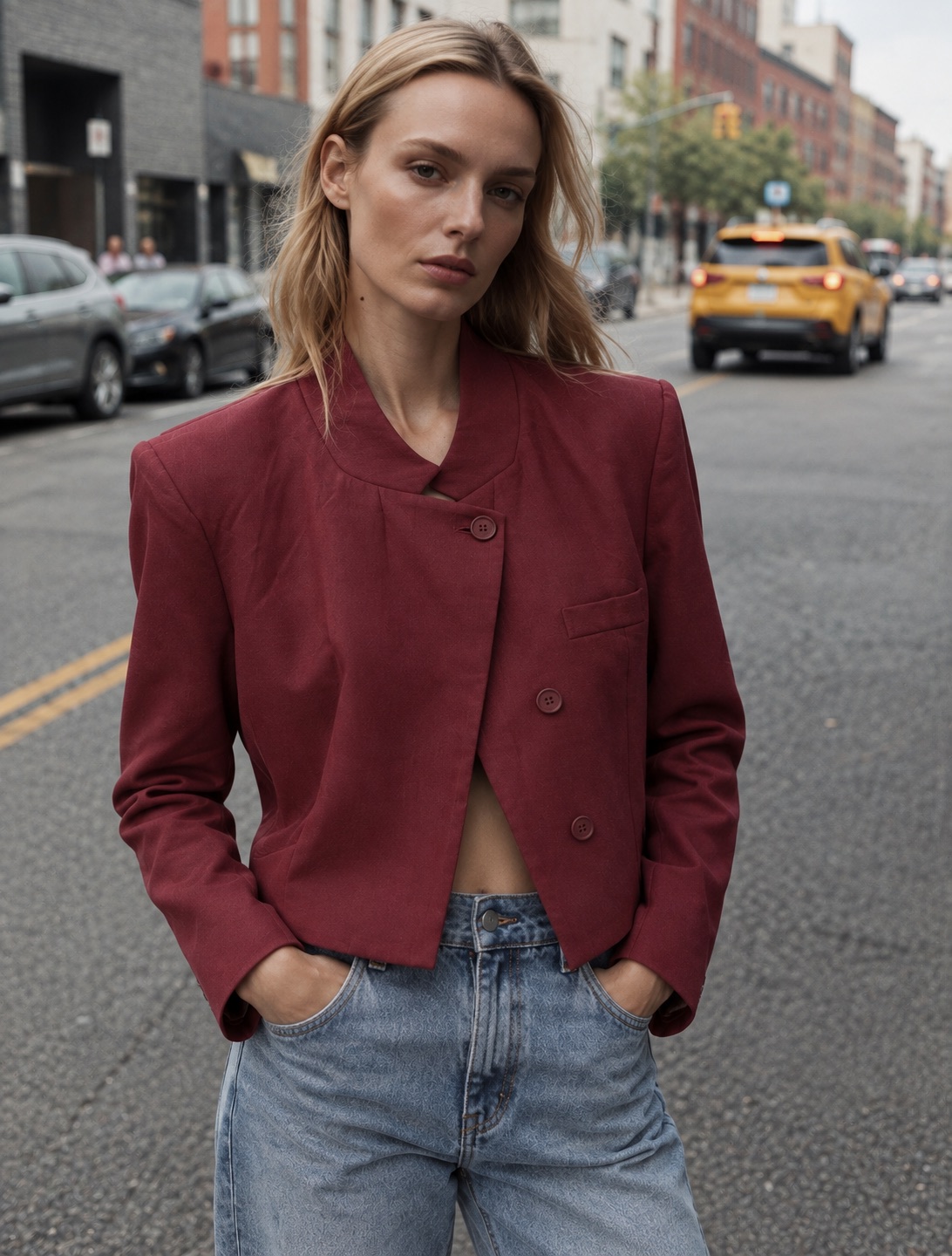 Cropped Collar Blazer