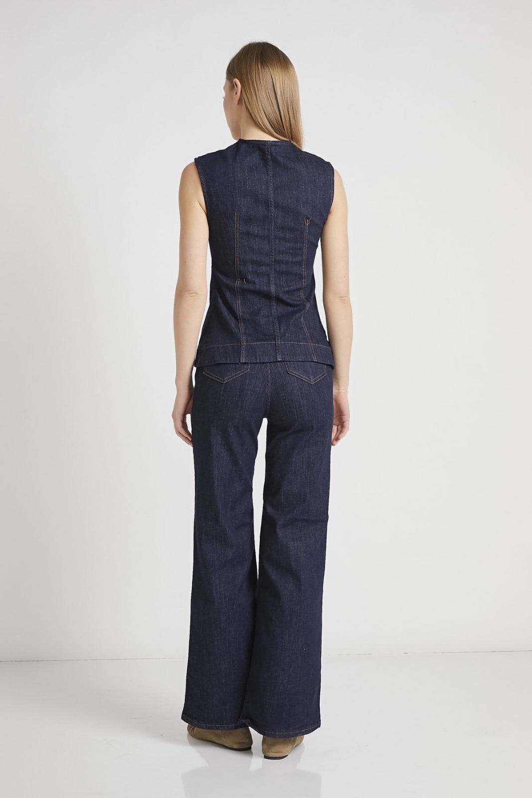 Denim Button-Front Vest 5