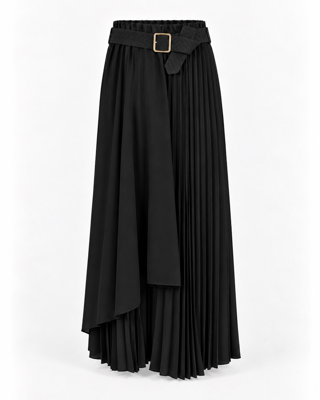 Belted Pleated Maxi Skirt 2