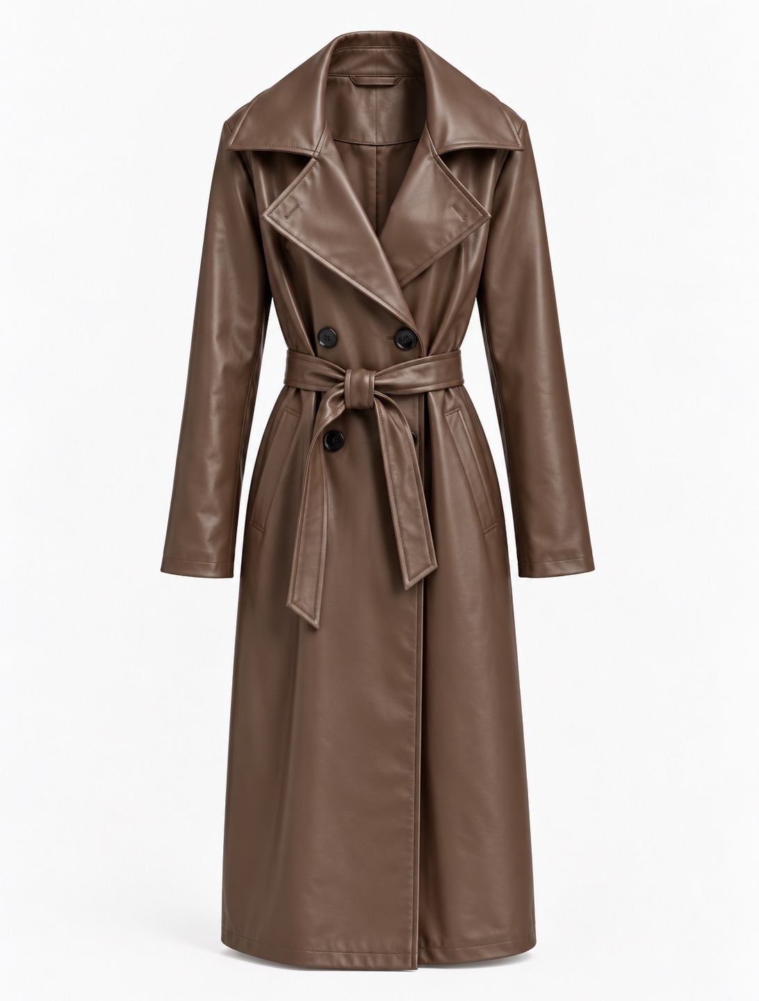 Leather-Effect Trench Coat 3