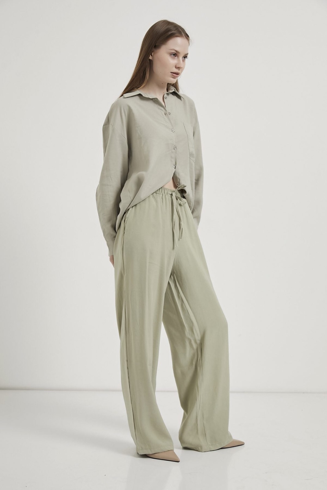 Modal Blend Wide-Leg Pants