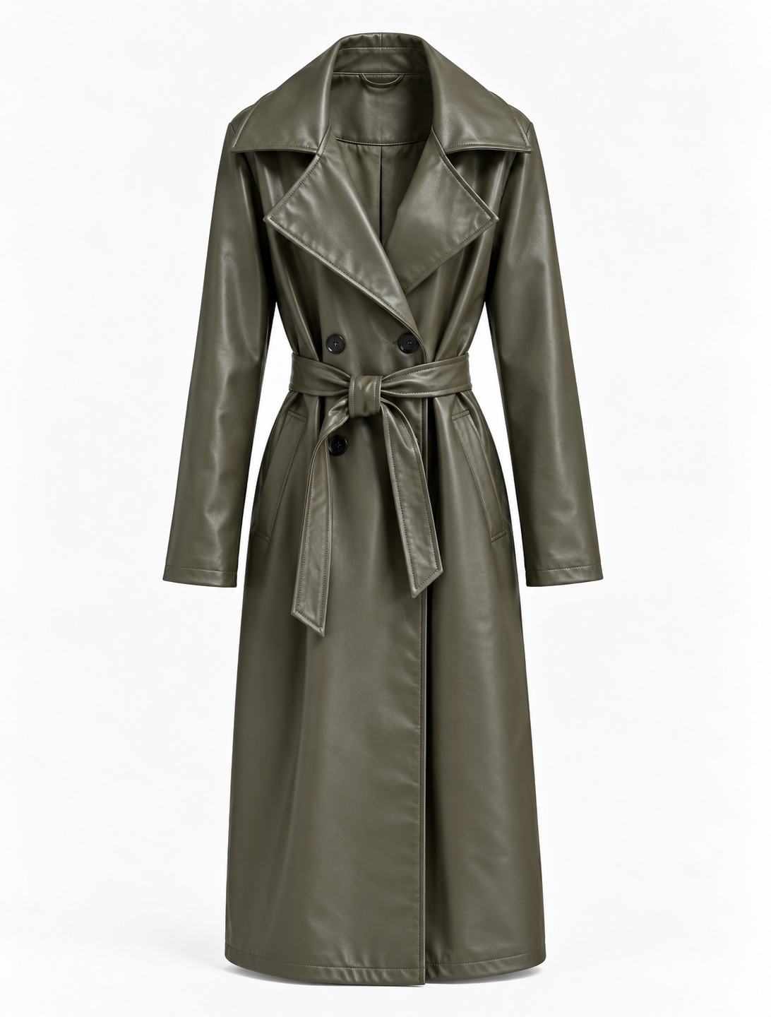 Leather-Effect Trench Coat 5