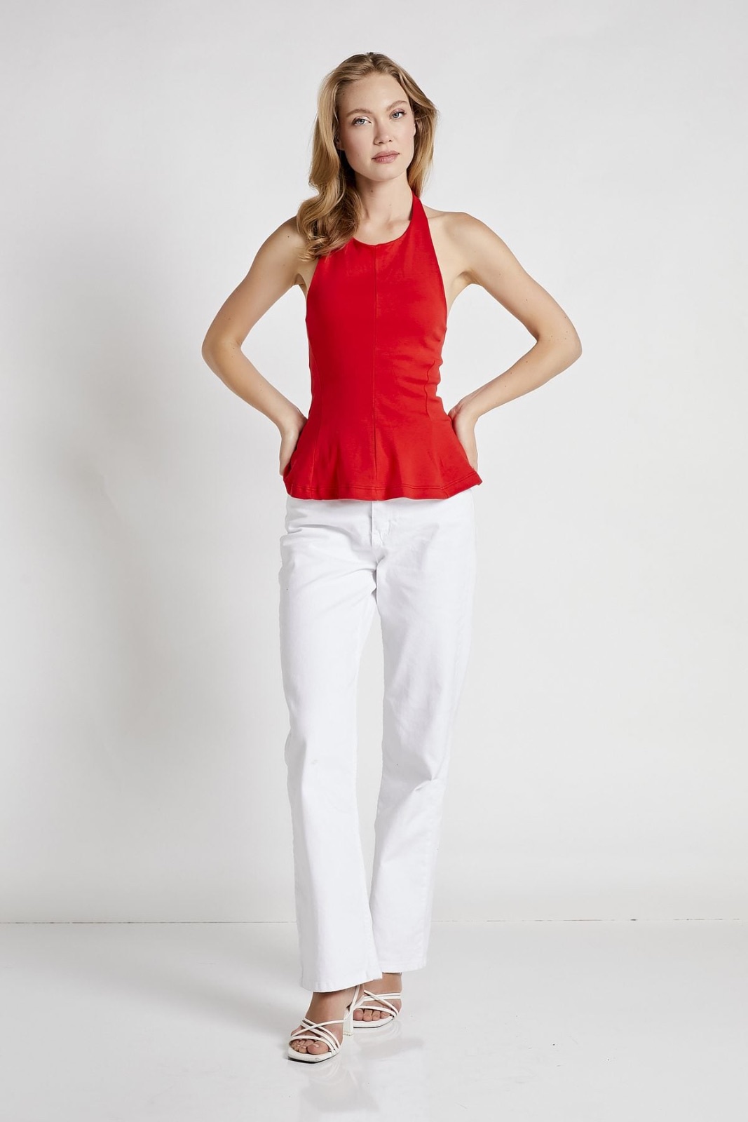 Halter Neck Peplum Top 3