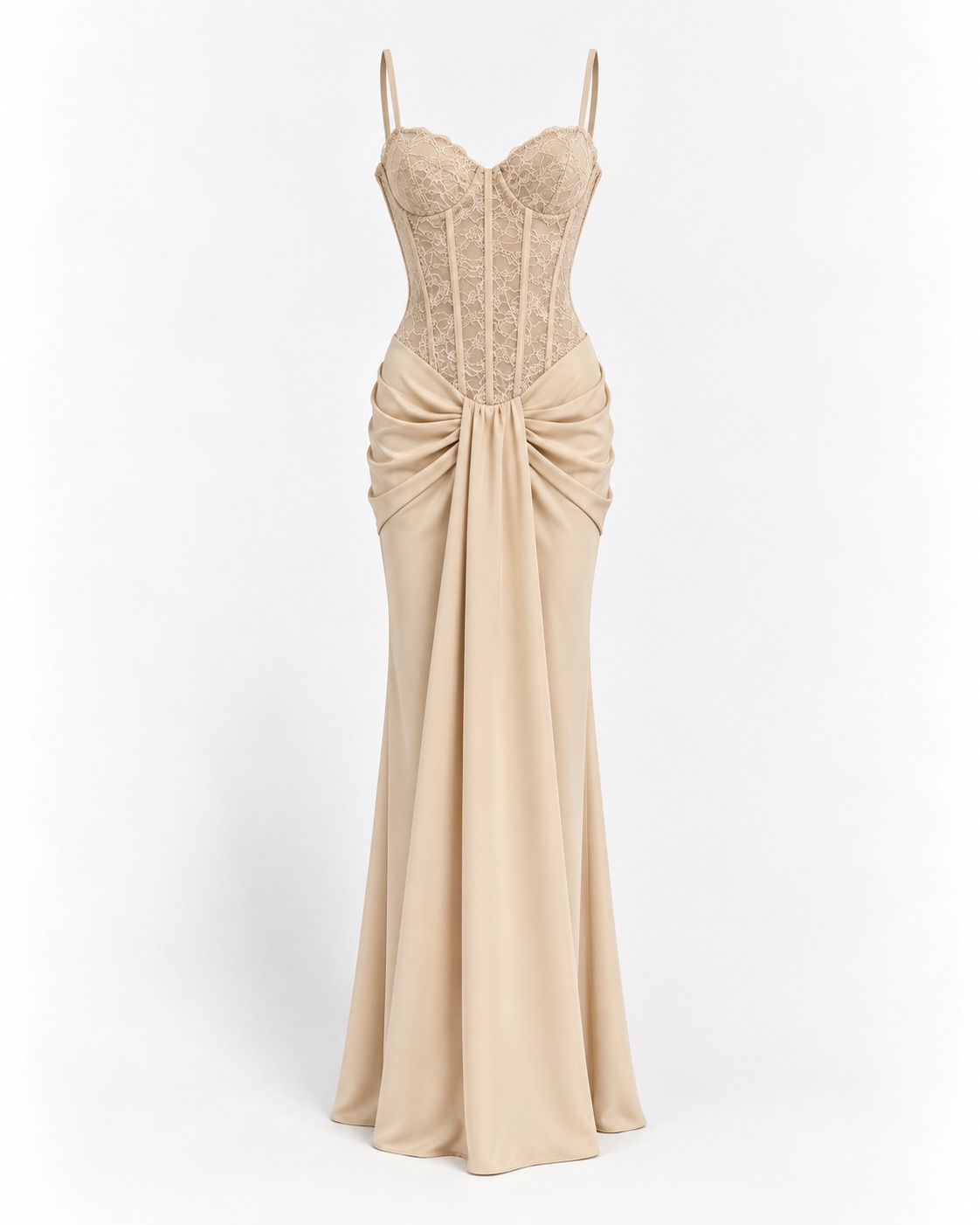 Lace Draped Maxi Dress 3