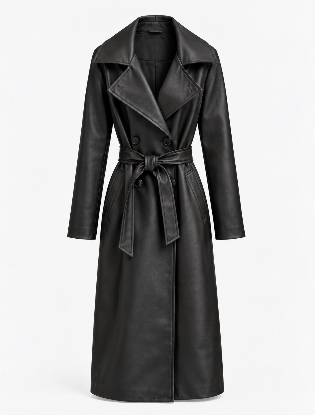 Leather-Effect Trench Coat 2