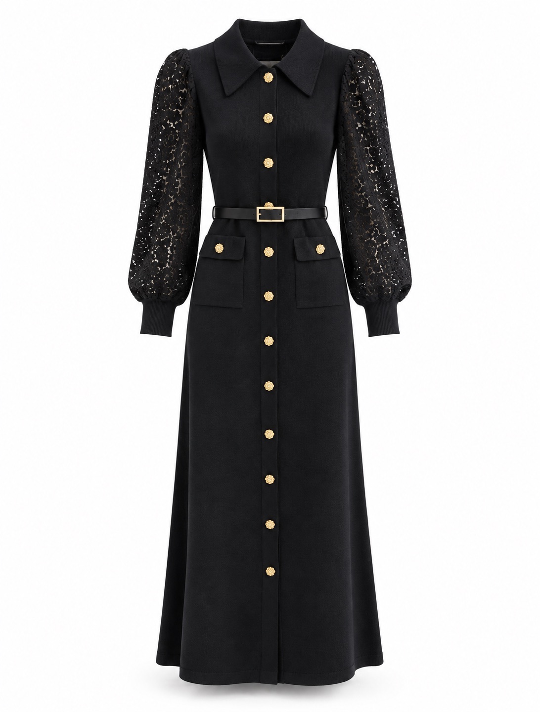 Lace Sleeve Shirt Dress 2