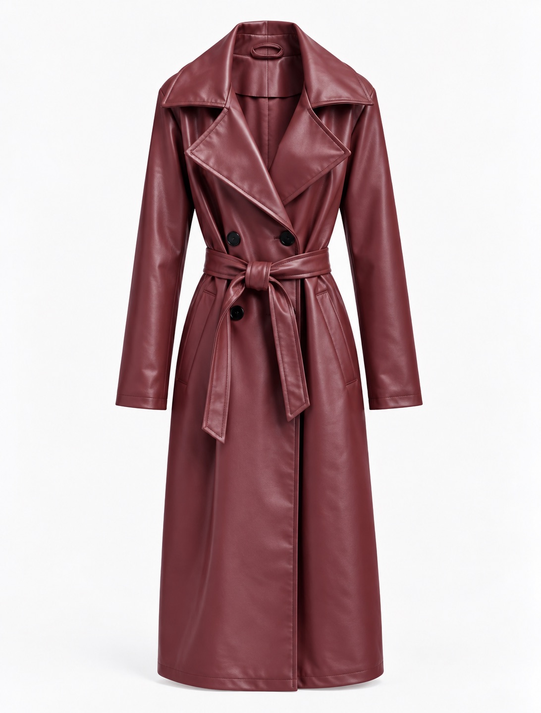 Leather-Effect Trench Coat 4