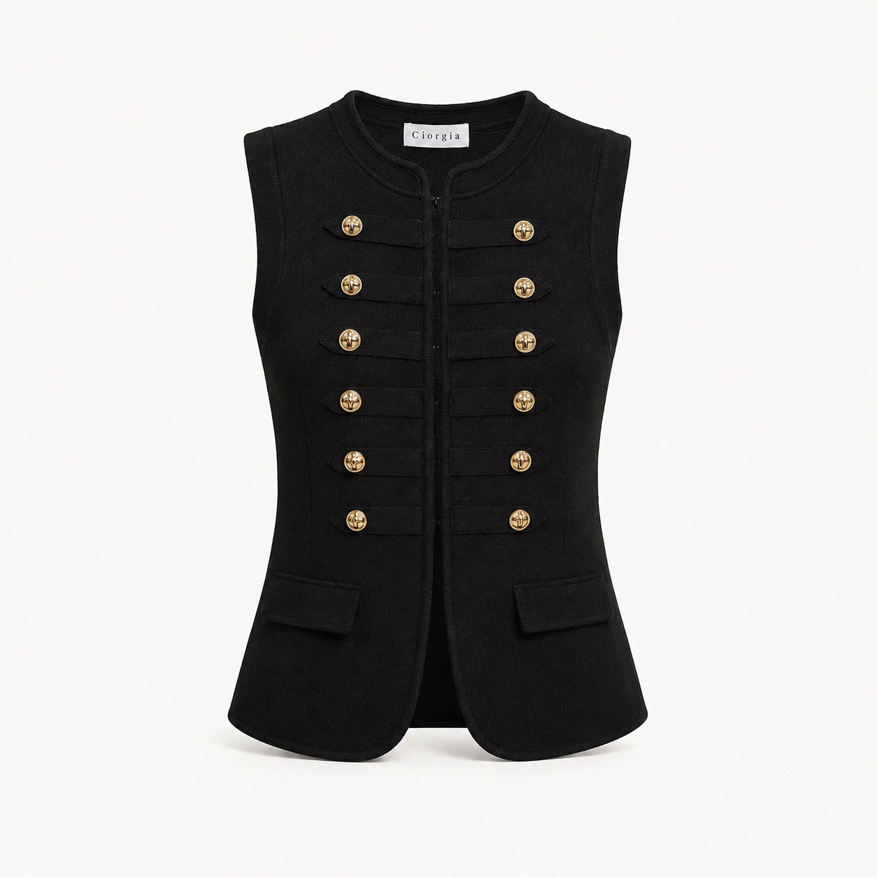 Gold Button Knit Vest 2